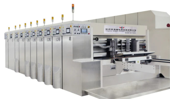 5 สีสูญญากาศถ่ายโอนกล่องเฟล็กโซกราฟีการพิมพ์ Slotting Machine