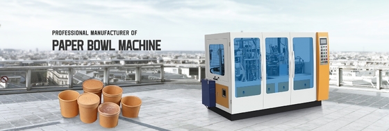 เครื่องขึ้นรูปชามกระดาษคราฟท์ 150 มม. 90 ชิ้น / นาทีเคลือบ PE สองชั้น