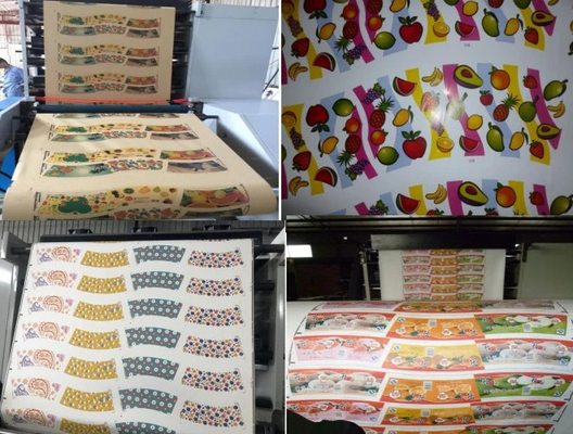 เครื่องพิมพ์เฟล็กโซฉลากสติกเกอร์ม้วนกระดาษ 1 สีใช้เครื่องเป่า IR และตัวทำละลายหมึก