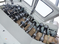 เครื่องทำถุงกระดาษพร้อมขนาดเครื่องจักร 4500 X 1800 X 2000 มม. กำลังไฟฟ้ารวม 15 กิโลวัตต์ และความเร็วในการผลิต 30-80 ถุงต่อนาที