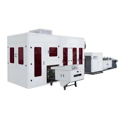 เครื่องทำถุงหูหิ้วอัตโนมัติแบบไม่ทอ 380V เครื่องทำถุงผ้า