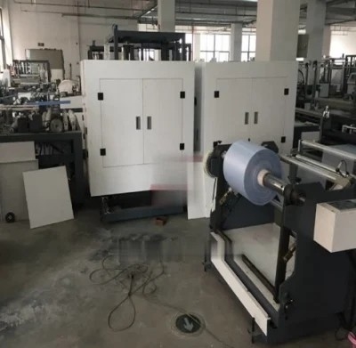เครื่องทำถุงหูหิ้วอัตโนมัติแบบไม่ทอ 380V เครื่องทำถุงผ้า