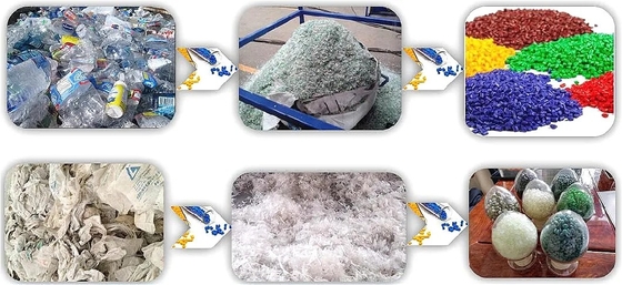 เครื่องอัดรีดฟิล์ม PE ของเสีย ท่อพีวีซี ถุง PP ขวด PET เครื่องรีไซเคิลพลาสติก