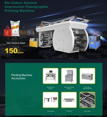 เครื่องพิมพ์เฟล็กโซ 4 สีความเร็วสูงสำหรับถุงกระดาษ#Roll To Roll Paper Flexo Printing Machine 60m/Min 4 Colours