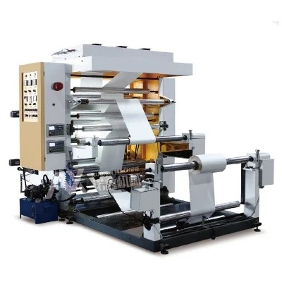 เครื่องพิมพ์เฟล็กโซอลูมิเนียมฟอยล์ 4 สี, ความเร็วสูง 200 ม. / นาที, เครื่องพิมพ์ถุงแป้งเฟล็กโซไนลอน 4 สี / กระดาษ
